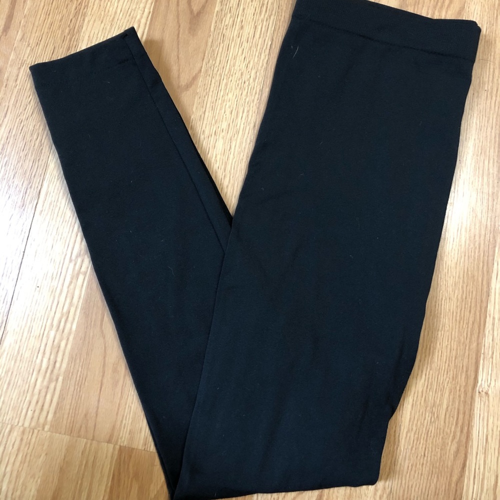Lane Bryant Solid Black Fleece Lined Leggings